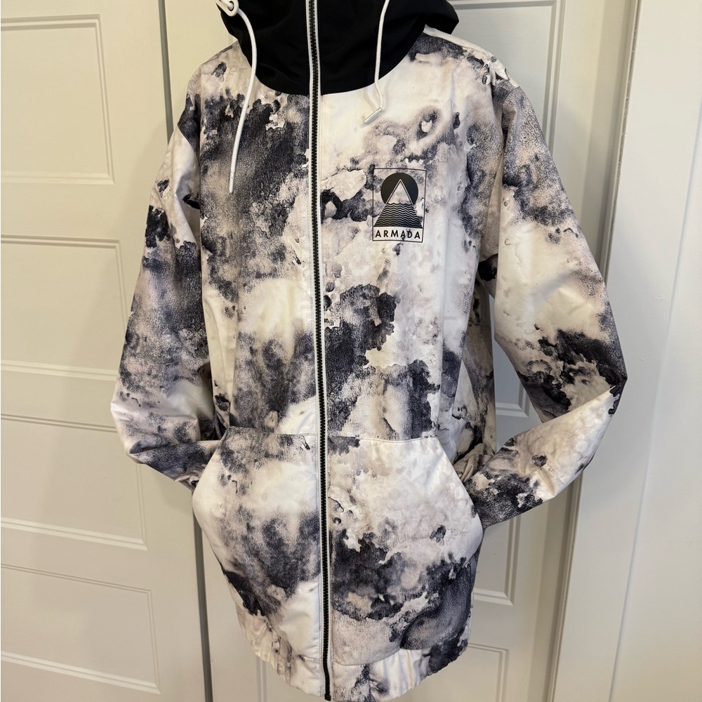 Armada Black white grey camo Patterned Jacket